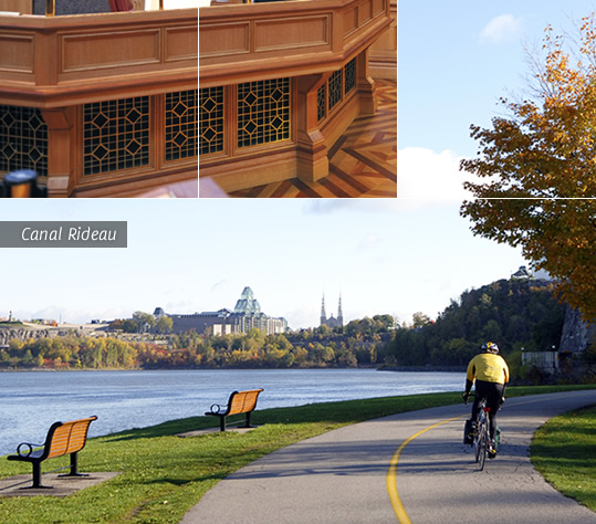 Passeio de bicicleta ao longo do Canal Rideau