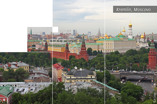 vista geral do Kremlin e Moscovo