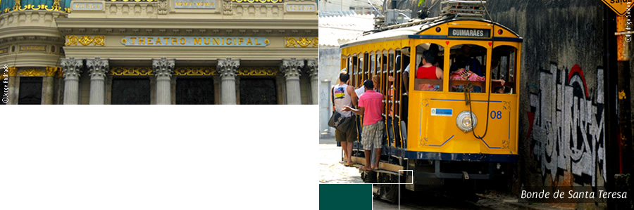 Utilize o Bonde e visite o Bairro de Santa Teresa no Rio.