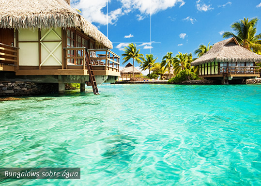 Bungalows sobre água em Bora Bora