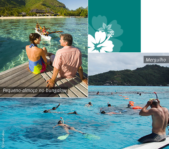 Mergulho e pequeno-almoço no bungalow em Bora Bora