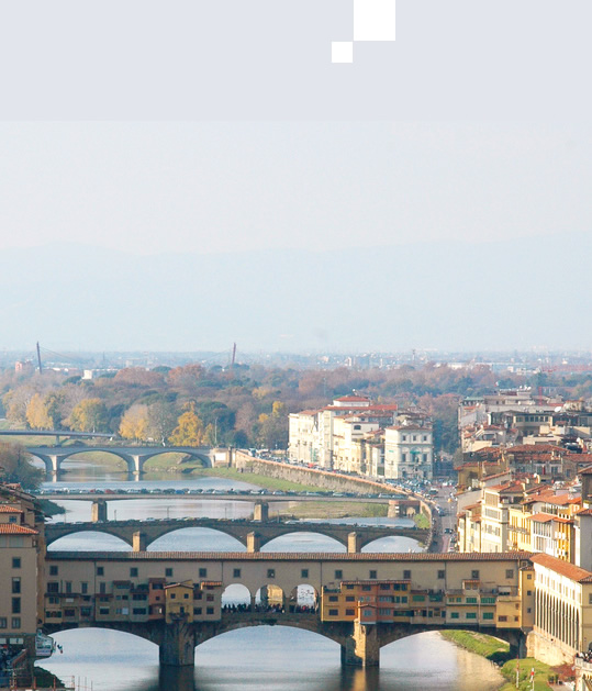 Perspectiva rio Arno em Florença