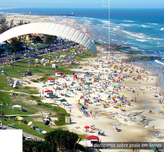 parapente sobre a praia de Torres