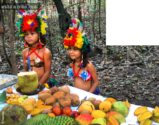 visita a tribo local da Amazónia